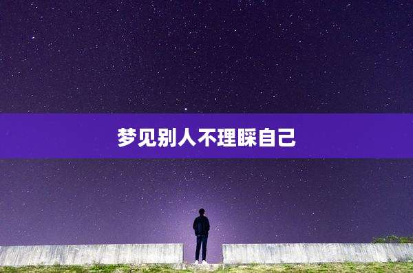 梦见别人不理睬自己