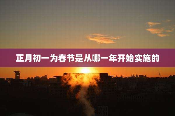 正月初一为春节是从哪一年开始实施的