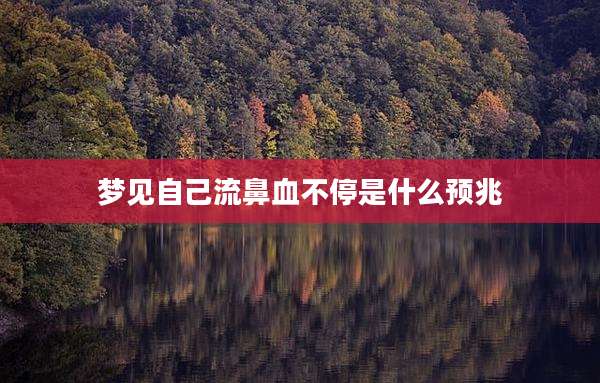梦见自己流鼻血不停是什么预兆