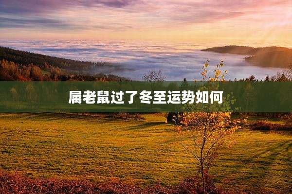 属老鼠过了冬至运势如何