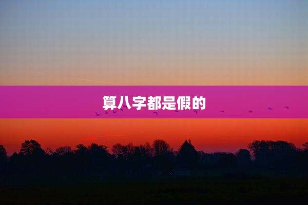 算八字都是假的