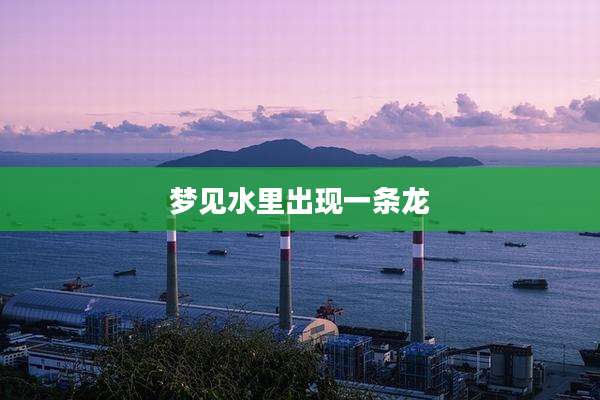 梦见水里出现一条龙