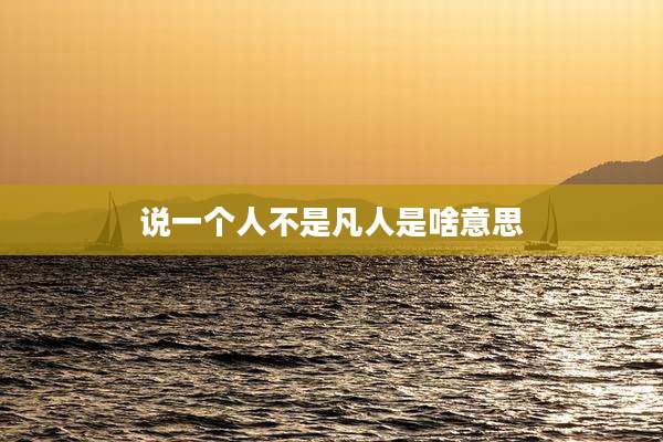 说一个人不是凡人是啥意思