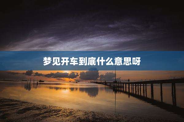 梦见开车到底什么意思呀