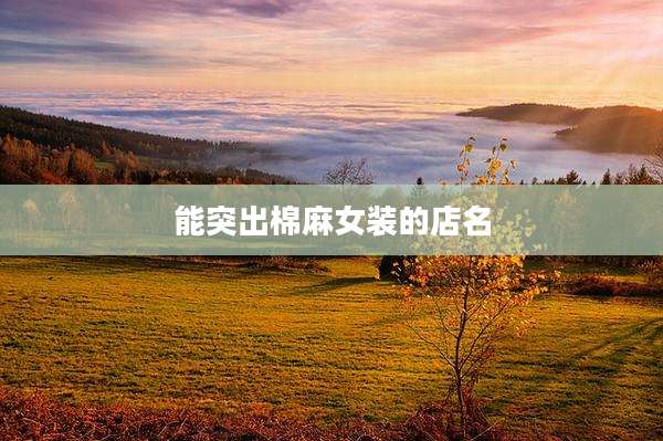 能突出棉麻女装的店名