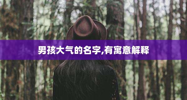 男孩大气的名字,有寓意解释