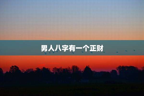 男人八字有一个正财