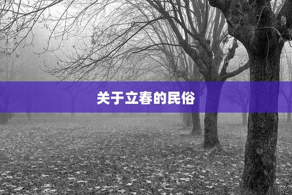 关于立春的民俗