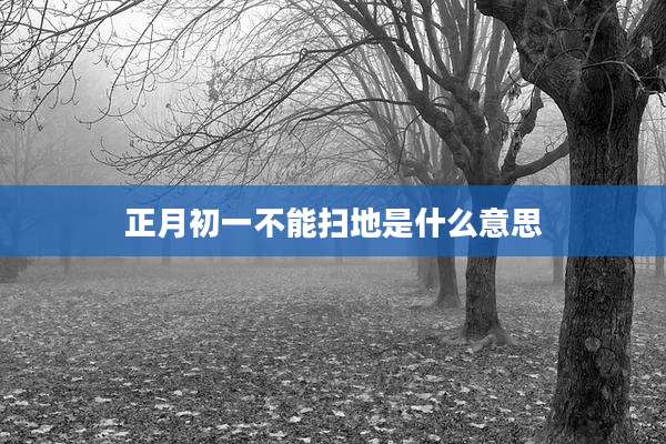正月初一不能扫地是什么意思
