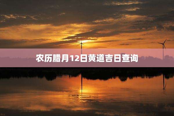农历腊月12日黄道吉日查询