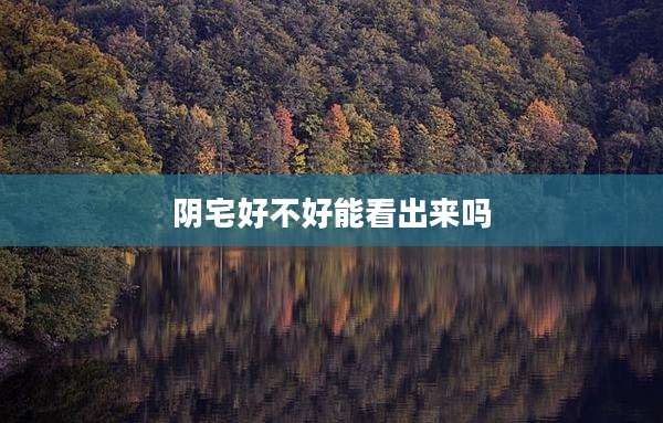 阴宅好不好能看出来吗