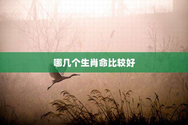 哪几个生肖命比较好