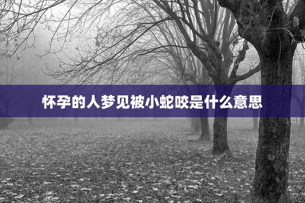 怀孕的人梦见被小蛇咬是什么意思