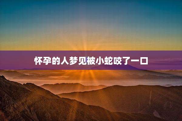 怀孕的人梦见被小蛇咬了一口