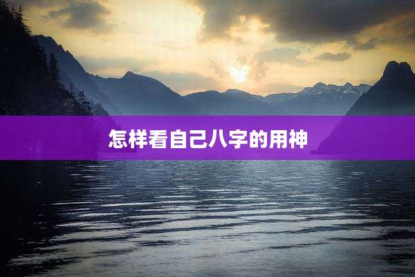 怎样看自己八字的用神