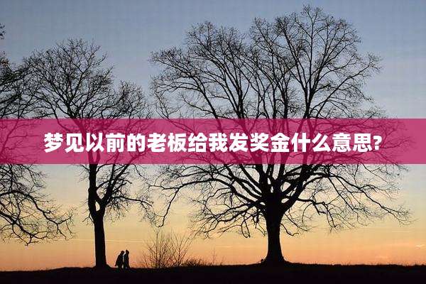 梦见以前的老板给我发奖金什么意思?