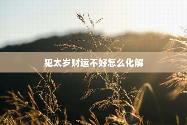 犯太岁财运不好怎么化解