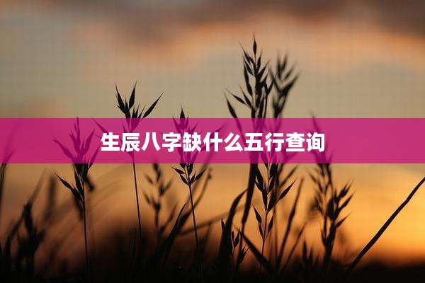 生辰八字缺什么五行查询