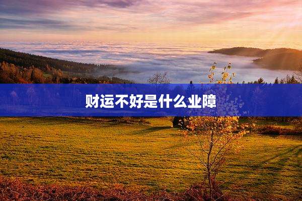 财运不好是什么业障