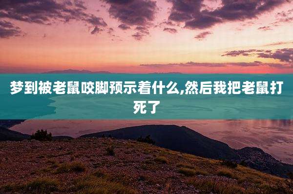 梦到被老鼠咬脚预示着什么,然后我把老鼠打死了