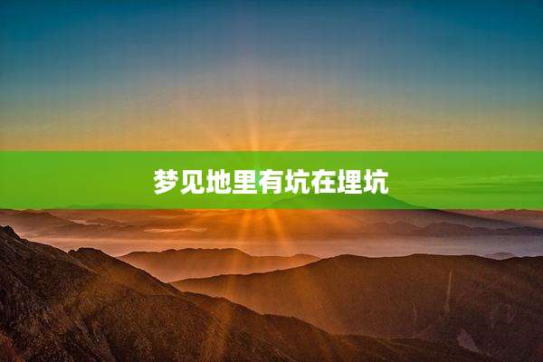 梦见地里有坑在埋坑