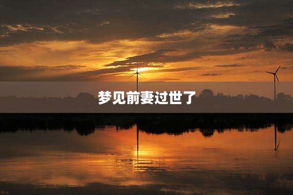 梦见前妻过世了