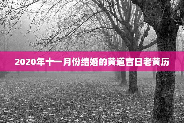 2020年十一月份结婚的黄道吉日老黄历