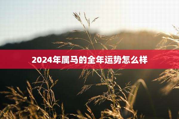2024年属马的全年运势怎么样
