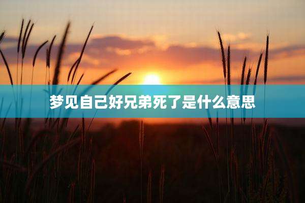 梦见自己好兄弟死了是什么意思