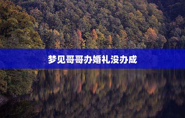梦见哥哥办婚礼没办成