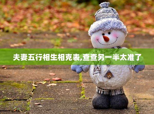 夫妻五行相生相克表,查查另一半太准了