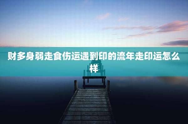 财多身弱走食伤运遇到印的流年走印运怎么样