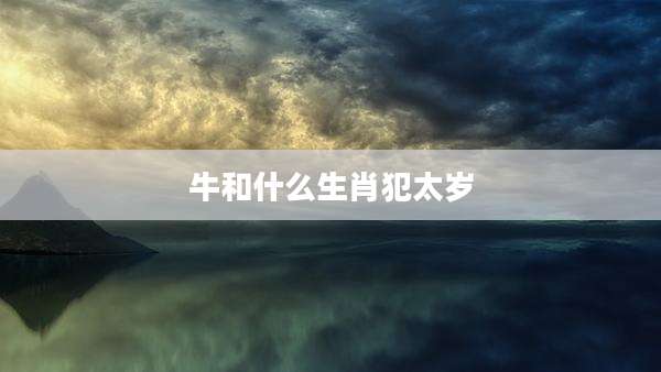 牛和什么生肖犯太岁