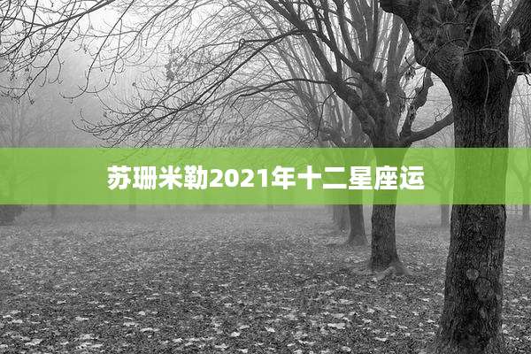 苏珊米勒2021年十二星座运