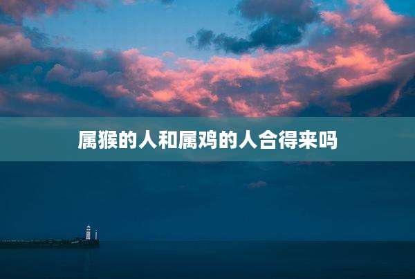 属猴的人和属鸡的人合得来吗