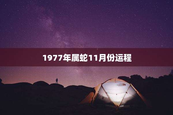 1977年属蛇11月份运程