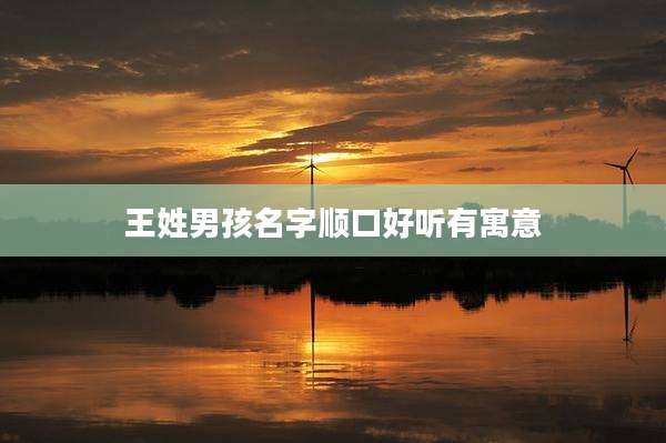 王姓男孩名字顺口好听有寓意