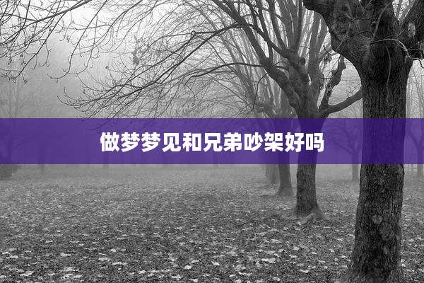 做梦梦见和兄弟吵架好吗