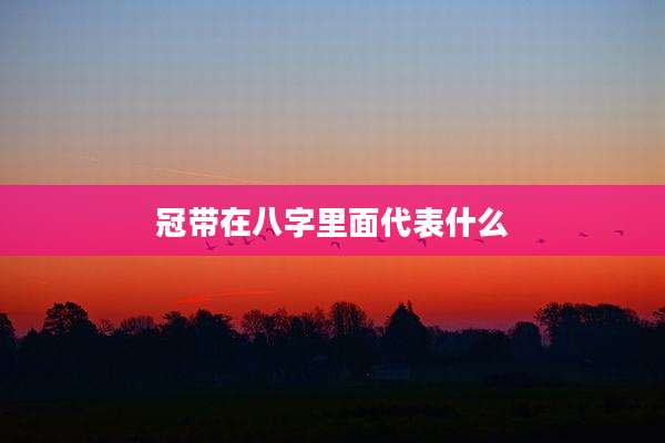 冠带在八字里面代表什么
