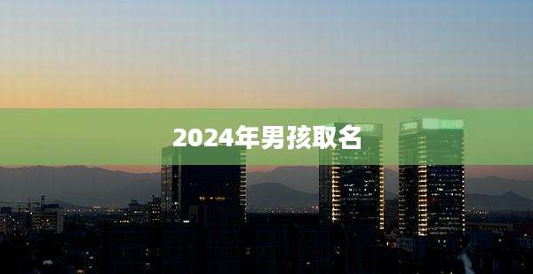 2024年男孩取名
