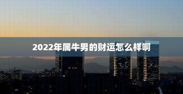 2022年属牛男的财运怎么样啊