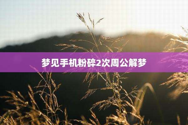 梦见手机粉碎2次周公解梦