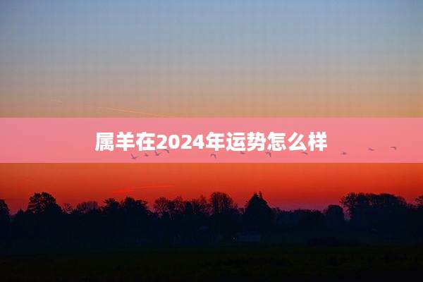 属羊在2024年运势怎么样