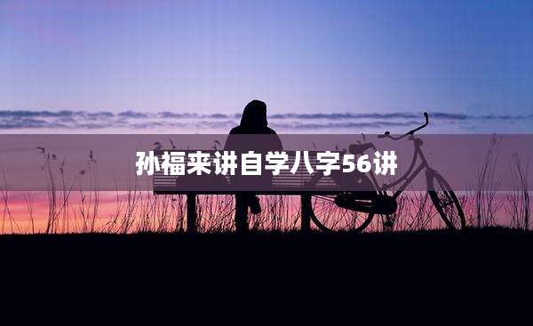 孙福来讲自学八字56讲