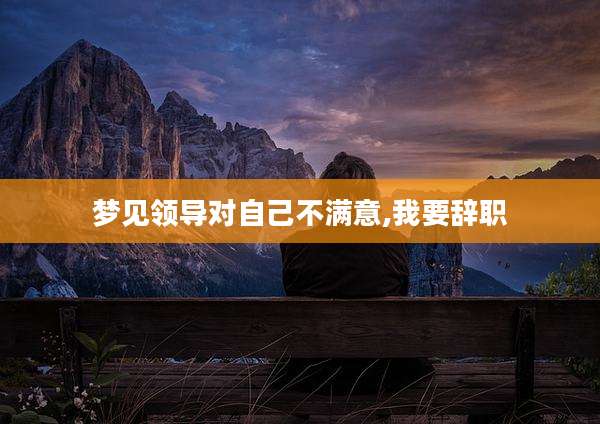 梦见领导对自己不满意,我要辞职