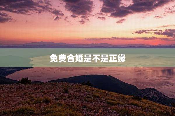 免费合婚是不是正缘