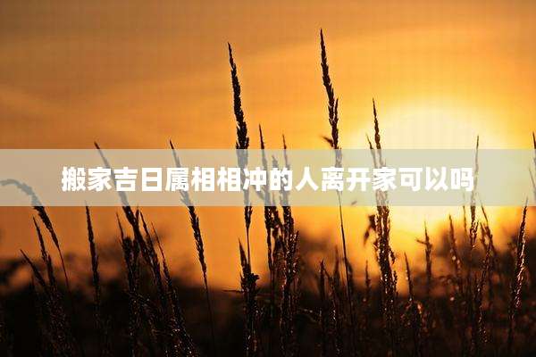 搬家吉日属相相冲的人离开家可以吗