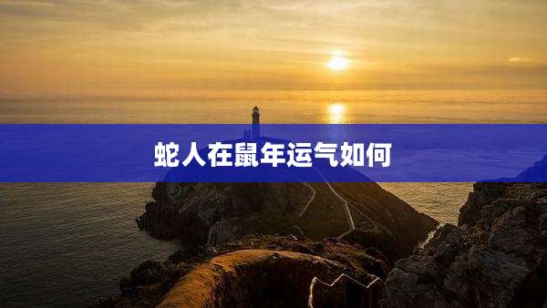蛇人在鼠年运气如何