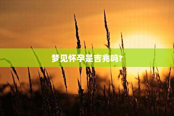 梦见怀孕是吉兆吗?