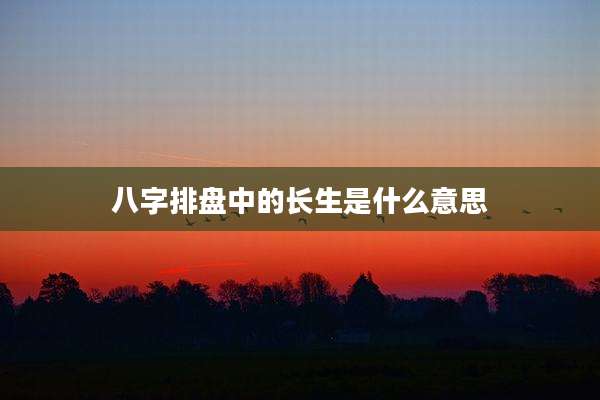八字排盘中的长生是什么意思